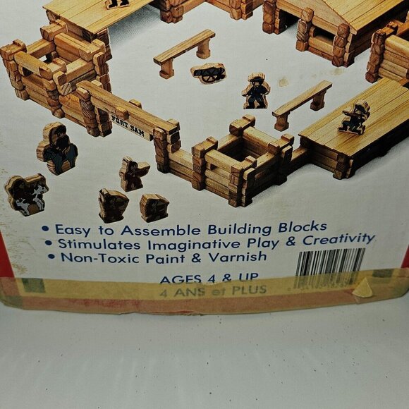 VTG Fort Sam Let's Pretend Wood Building Block Set Cavalry Indians ~ 101 Pieces - Picture 4 of 16